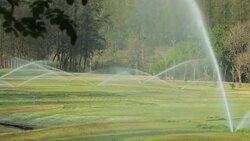 Sprinkling Fairway. Stock Footage