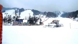 Snow groomer machines for skiing slope preparations Stock Footage