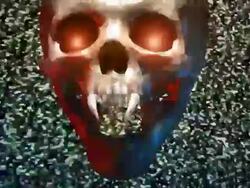 Halloween Demon Skull On TV Stock Footage