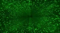 Data in a matrix flows through a black tunnel. Stock Footage