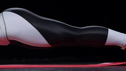 Beautiful fit girl in plank position Stock Footage