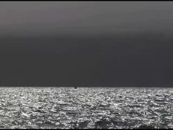 Sparkling Gray Line: Water & Sky Merge Stock Footage