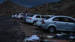 Locals inspect the damage after category three hurricane hits News Clip