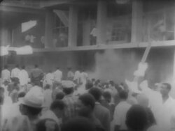Congolese Mob Outside Belgian Embassy Stock Footage