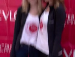 Emma Stone and Olivia Wilde at 16th Annual EIF Revlon Run/Walk For Women Stock Footage