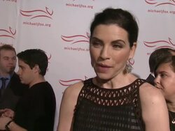 INTERVIEW: Julianna Margulies shares his admiration for Michael J. Fox, on working with him in Good Wife, talks about her Thanksgiving plans Stock Footage