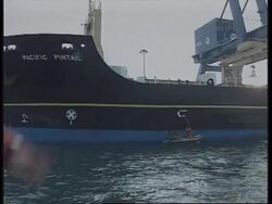 FRANCE:  PROTEST AGAINST ARRIVAL OF JAPANESE NUCLEAR WASTE SHIP News Clip