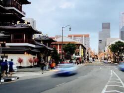 Buddha Tooth Relic Temple Twilight Stock Footage