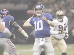 The Saints routed the Giants, 48-27, in a meeting of unbeaten teams. Drew Brees had four touchdown passes in the win. 
Vikings rally to beat Baltimore, 33-31.  Redskins lose third straight game to a winless team. (Oct. 18) News Clip