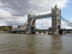 Tower bridge over the river Thames, London Stock Footage