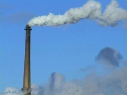 Chimney emitting into the atmosphere, Progressive frames. Stock Footage