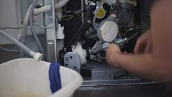 Man repair water leak Stock Footage