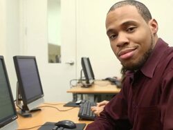 Portrait of Confident Male Student in Classroom Stock Footage