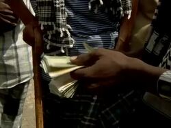 Men dealing a camel at camel fair Stock Footage