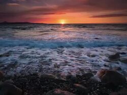 Sunset at Mediterranean Coast Stock Footage