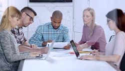 Startup business meeting in progress Stock Footage