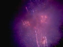 WS, Fireworks display, Santa Barbara, California, USA Stock Footage