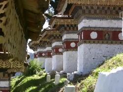 Rows of Chortens - Bhutan Series Stock Footage