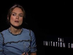 INTERVIEW - Keira Knightley at the junket of The Imitation Game at Toronto Film Festival 2014 Stock Footage