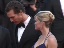 Jeff Nichols, Jacob Lofland, Tye Sheridan, Matthew McConaughey and Reese Witherspoon at MUD Premiere: 65th Cannes Film Festival at Lumiere on May 26, 2012 in Cannes, France (Footage by WireImage Video/Getty Images) Stock Footage