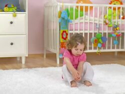 HD DOLLY: Adorable Baby Eating Cookie Stock Footage