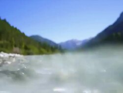 HD Surface level view of a mountain river Stock Footage