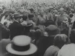 German WWI troops leaving for war Stock Footage
