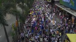 CLEAN : Democracy camp seeks new direction at HK protest march (2) News Clip