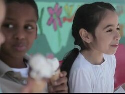 CU Children eating ice cream cones / Los Angeles, California, United States Stock Footage