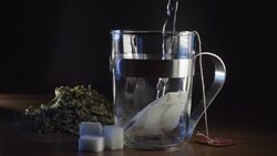 Peppermint tea slowmotion Stock Footage