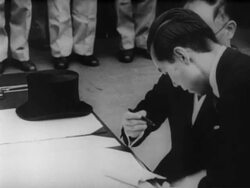 Signing of Japanese surrender documents Stock Footage