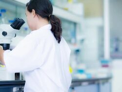 Scientist and bio lab experiment Stock Footage