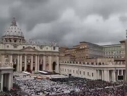 ATMOSPHERE - General Views of Saint Peter's Square at Pope John Paul II And Pope John XXIII Are Declared Saints During A Vatican Mass at St. Peter's Square on April 27, 2014 in Vatican City, Vatican. Stock Footage