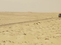 Mauritanian train passing by Stock Footage