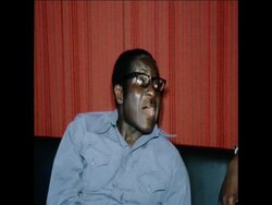 SYND 21 8 77 ZANU LEADER MUGABE PRESS CONFERENCE News Clip
