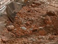 Excavator leveling surface Stock Footage