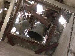 CU ZI View of church destroyed after 2010 earthquake / Haiti Stock Footage