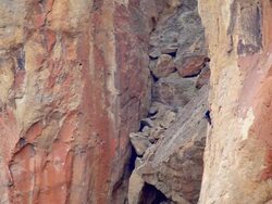 HD man climbing Smith Rock Oregon Stock Footage
