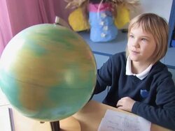 Schoolgirl homeworking Stock Footage