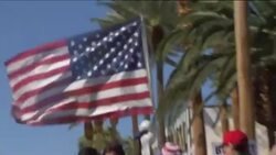 Union workers protest outside the Trump International Hotel in Las Vegas ahead of the final presidential debate News Clip