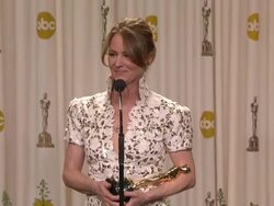 SPEECH: Melissa Leo on Kirk Douglas stretching his speech. at the 83rd Annual Academy Awards - Press Room at Hollywood CA. (Footage by WireImage Video/GettyImages) Stock Footage