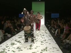 Los Angeles Fashion Week: The Green Initiative Humanitarian show Stock Footage