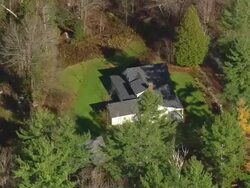 MS AERIAL TD ZI View of Frost Place - homestead of Robert Frost / New Hampshire, United States Stock Footage