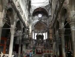 Nave in Saint James Cathedral, Sibenik Stock Footage