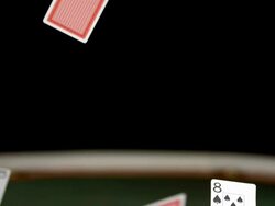 HD SLOW MOTION: Poker Cards Falling On Casino Table Stock Footage