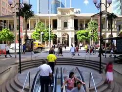 Historical General Post Office, city centre, Brisbane, Queensland, Australia, Southern Hemisphere, time lapse Stock Footage
