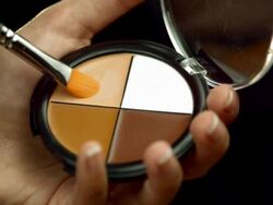 HD: Makeup Artist Swirling Brush Into Palette Stock Footage