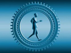 (Loop) Business metaphor (alpha channel) Stock Footage