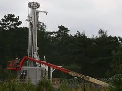 Protests Continue At The West Sussex Fracking Site Stock Footage
