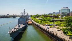 Portland Waterfront Naval Boats Stock Footage